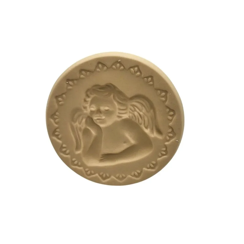 Vintage Cookie Stamp Angel Cherub Cupid Brown Bag Cookie Art Holiday Baking